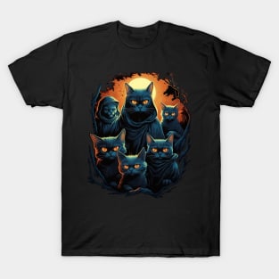 Halloween Scary Black Cats Lover T-Shirt
